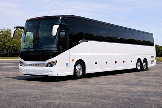 56-passenger charter bus available for charter in Temecula, CA